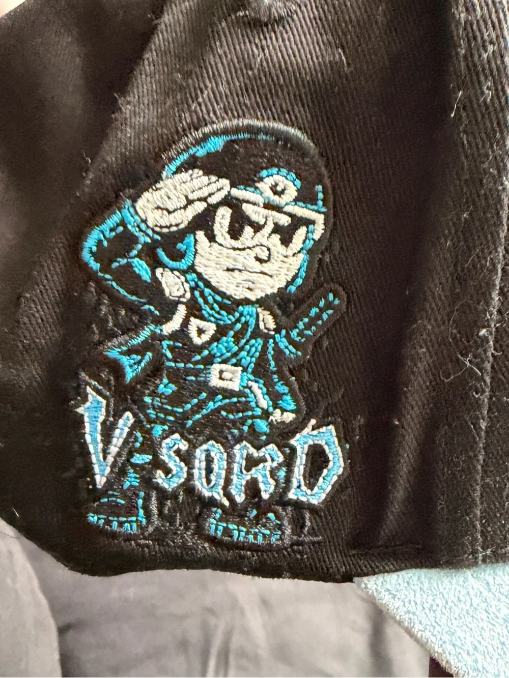 Black and Light Blue V-SQRD Embroidered Baseball Cap